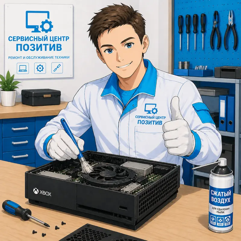 Чистка игровой приставки от пыли в Энгельсе | Замена термопасты