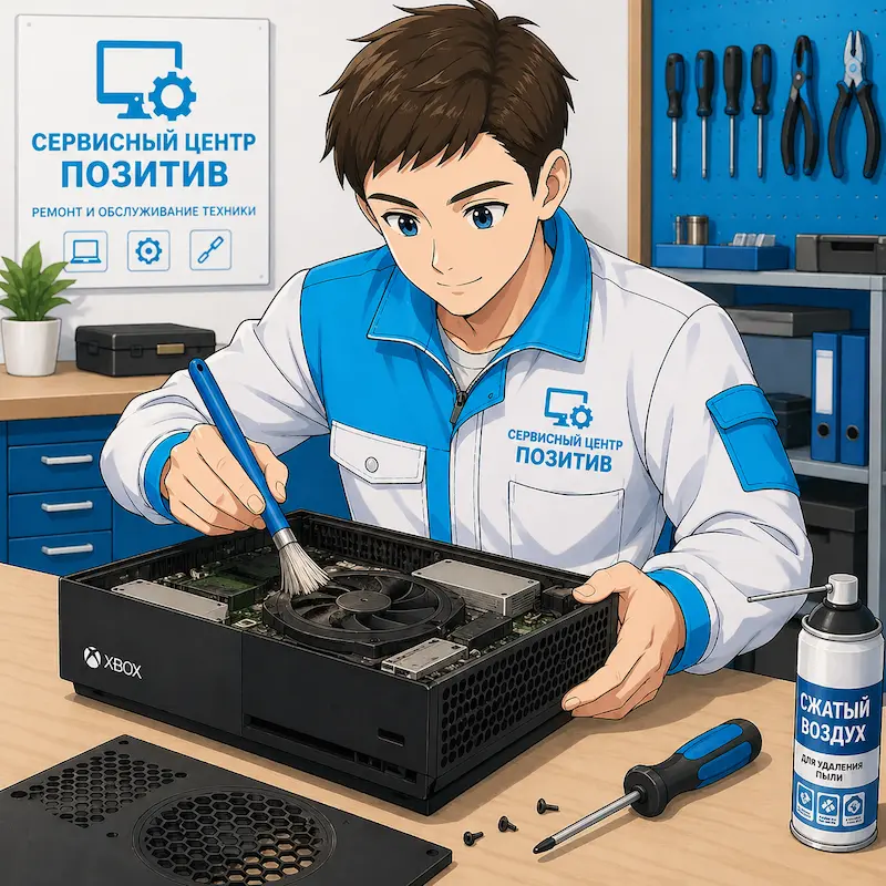 Чистка игровой приставки от пыли и замена термопасты в Энгельсе